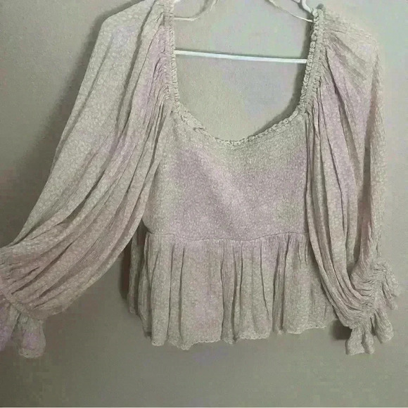 NWOT Free People Brittnee Printed Pink Top Size Medium - Picture 5 of 6